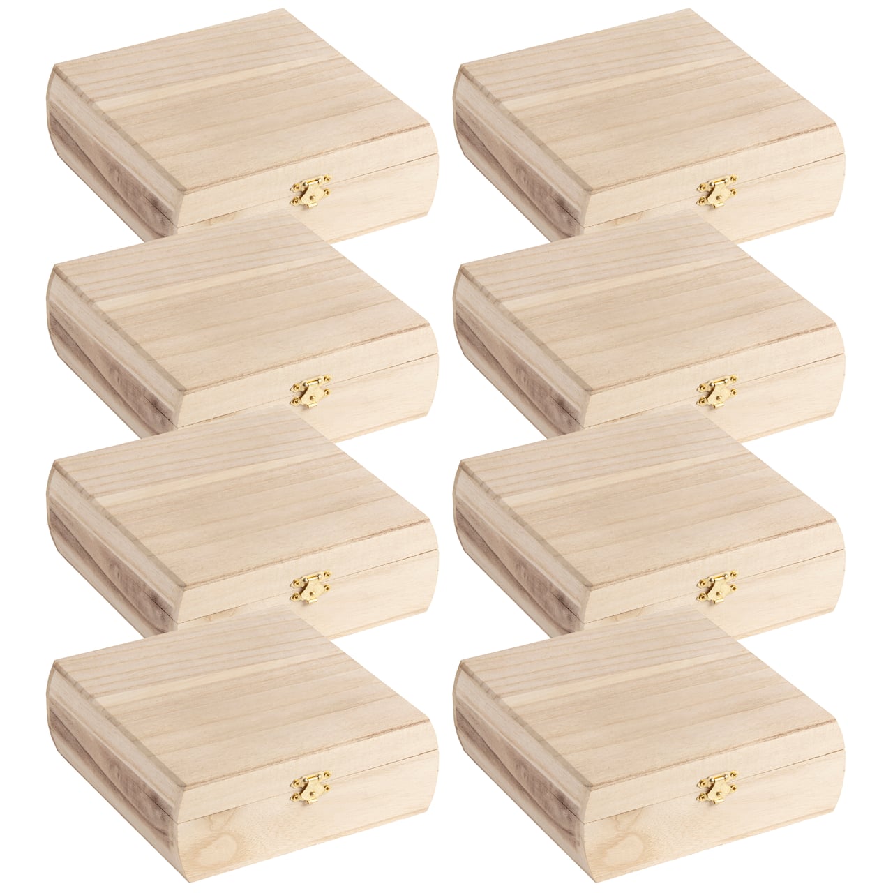 8 Pack: 7.5" Curved Sides Wooden Box by Make Market®